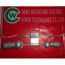 vibration damper/cable clamp for overhead line hardware